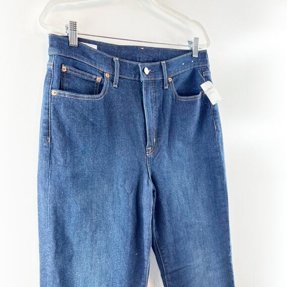 GAP High Rise 70s Flare Leg Jeans Dark Wash Blue 32 / 14 - Picture 11 of 12